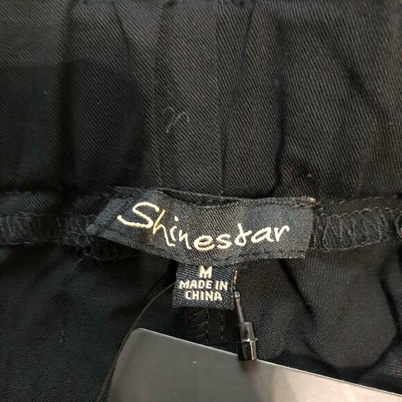 Shinestar Women's Pants Elastic Waist Pockets Regular Fit Black Size Medium NWT - Picture 8 of 9